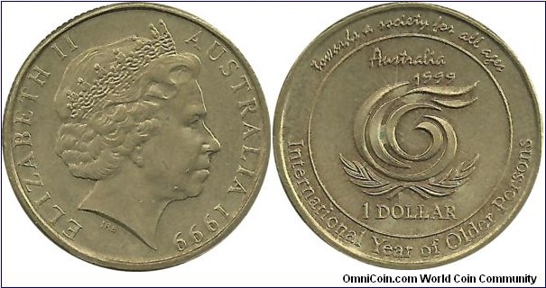 AustraliaComm 1 Dollar 1999 - International Year of Older Persons