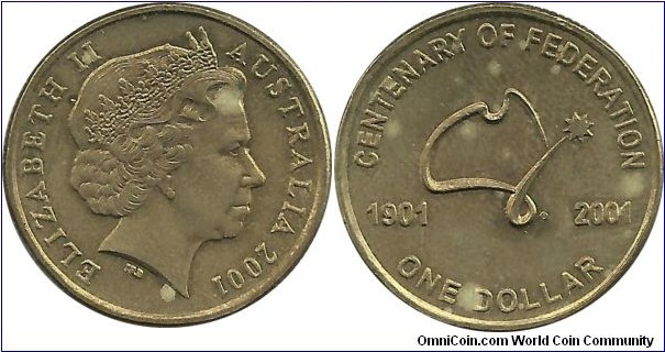 AustraliaComm 1 Dollar 2001 - Commemorating the Centenary of Federation 