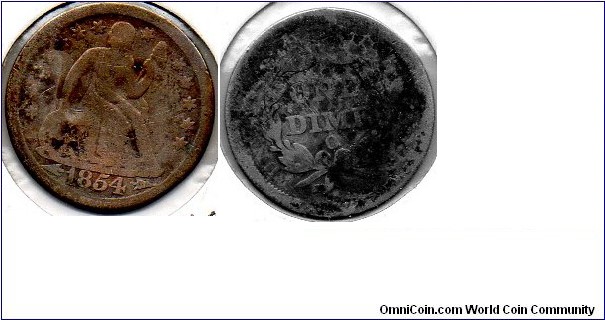 1854-O Seated Dime
AG