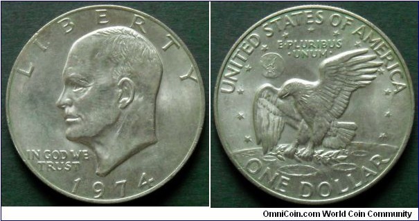 USA Eisenhower dollar.
1974