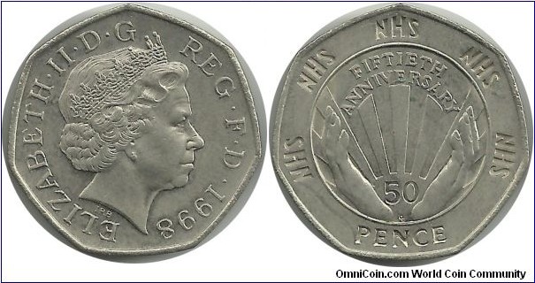 UKingdomComm 50 Pence 1998 - 50th Anniversary of the National Health Service