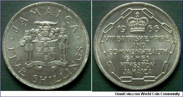 Jamaica 5 shillings.
1966, VIII Commonwealth Games - Kingston