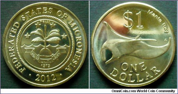 Micronesia 1 dollar.
2012, Manta Ray.