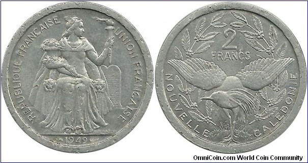 NewCaledonia 2 Francs 1949