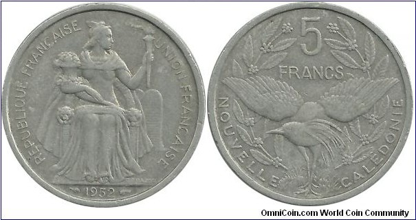 NewCaledonia 5 Francs 1952