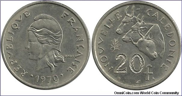 NewCaledonia 20 Francs 1970