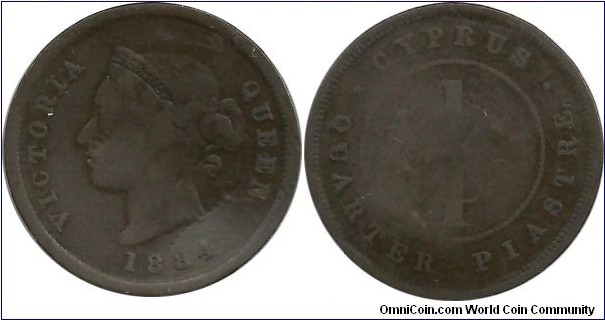 Cyprus-British ¼ Piastre 1884