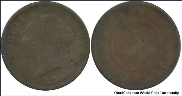 Cyprus-British 1 Piastre 1886