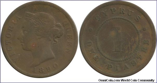 Cyprus-British 1 Piastre 1890