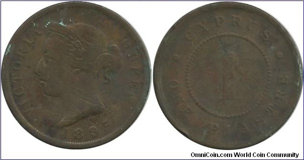Cyprus-British 1 Piastre 1895
