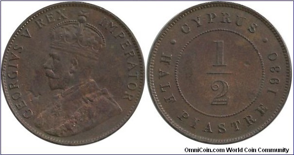 Cyprus-British ½ Piastre 1930