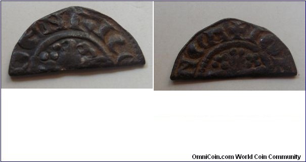 Henry cut silver halfpenny - short cross with 4 pellets in each quarter 1216-1272
