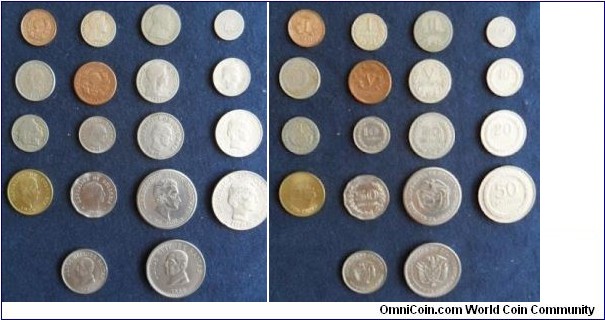 20 coins from 1 centavo to 500 centavos- different-for sale $ 45