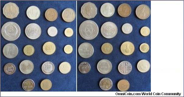 20 DIFFERENT COINS FROM 1 PESO TO 1000-
FOR SALE ask.