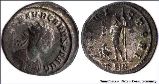 Carus (282-3 ad)ae antoninianus. Rev. `Iovi Victori'. Original siver wash has all but vanished, but the underlying coins is in a nice VF+ condition. A scarcer roman bronze coin.