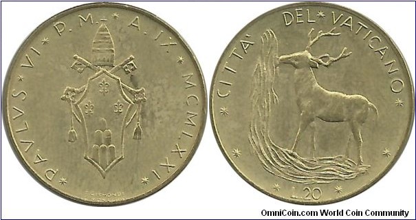 Vatican 20 Lire 1971