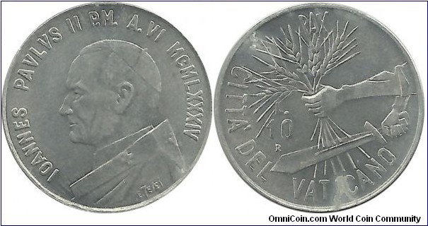 Vatican 10 Lire 1984