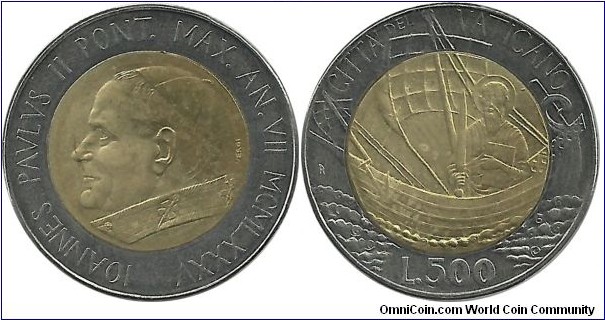Vatican 500 Lire 1985