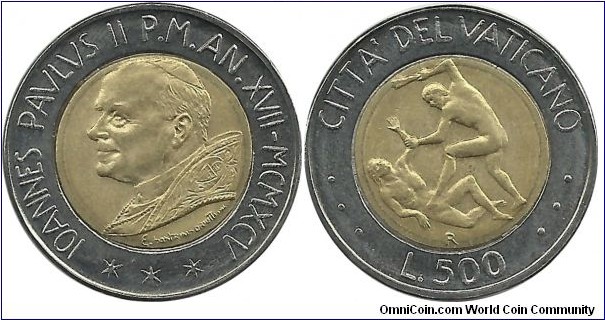 Vatican 500 Lire 1995