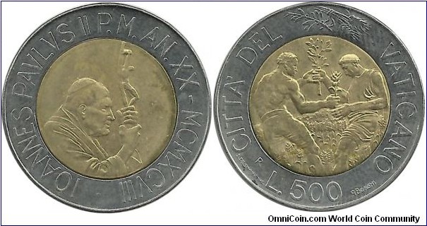 Vatican 500 Lire 1998