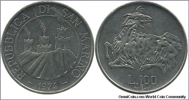 SanMarino 100 Lire 1974