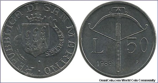 SanMarino 50 Lire 1989