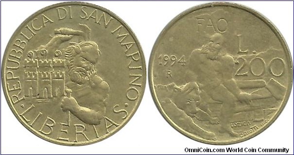SanMarino 200 Lire 1994