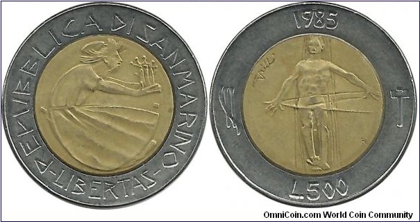 SanMarino 500 Lire 1985