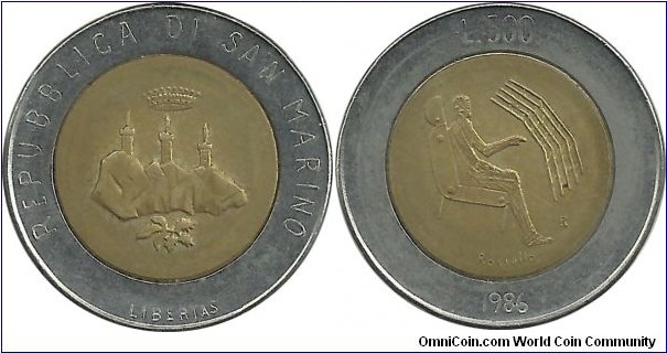 SanMarino 500 Lire 1986