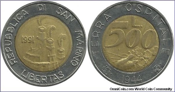SanMarino 500 Lire 1991