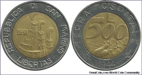 SanMarino 500 Lire 1991