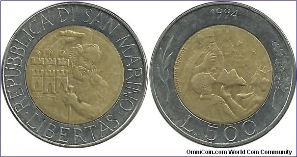 SanMarino 500 Lire 1994