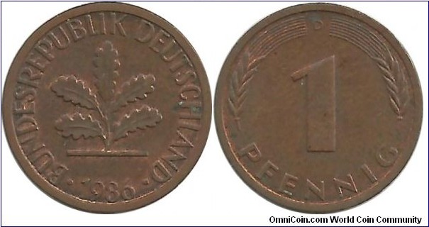 Germany-West 1 Pfennig 1986D
