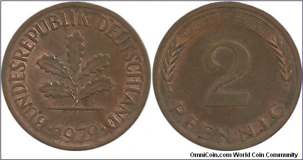 Germany-West 2 Pfennig 1979F