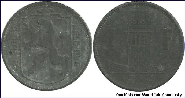 Belgium 1 Franc 1943-Dt-Fr