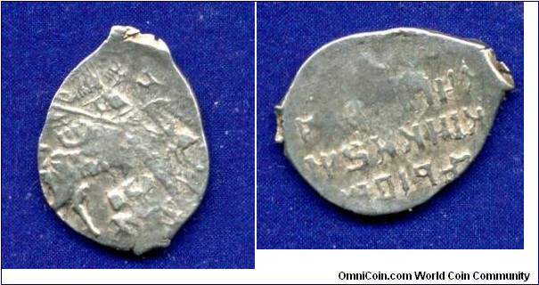 Silver Kopeck.
Tsardom of Russia.
Alexey I Romanov (1613-1645).
The coin was found recently near Moscow with the help of Garrett metal detector.


Ag~950f.