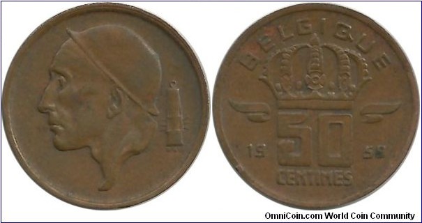 Belgium 50 Centimes 1959-French