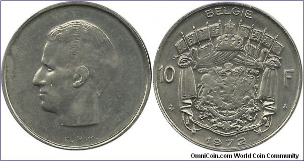 Belgium 10 Francs 1972-Dutch