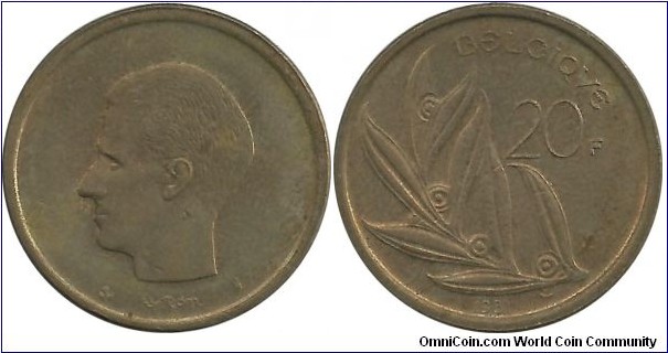 Belgium 20 Francs 1981-French