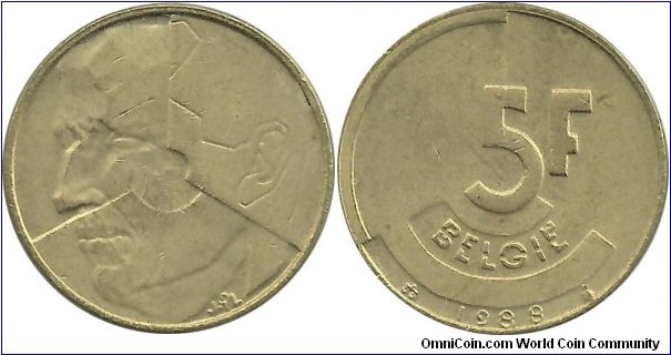 Belgium 5 Francs 1988-Dutch