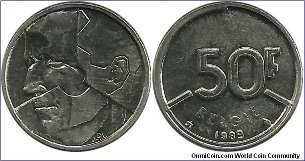 Belgium 50 Francs 1989-Dutch