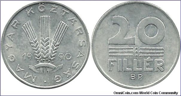 Hungary 20 Filler 1990