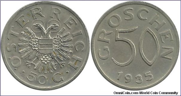Austria 50 Groschen 1935