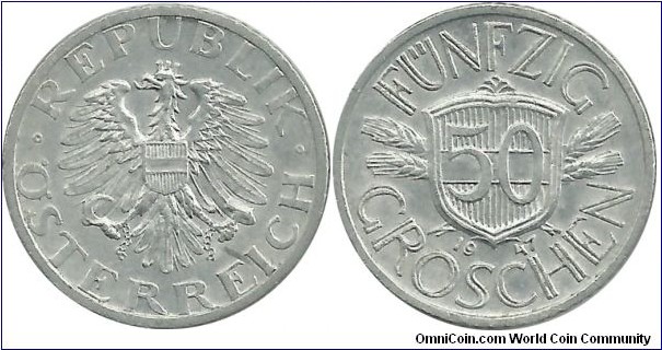 Austria 50 Groschen 1947