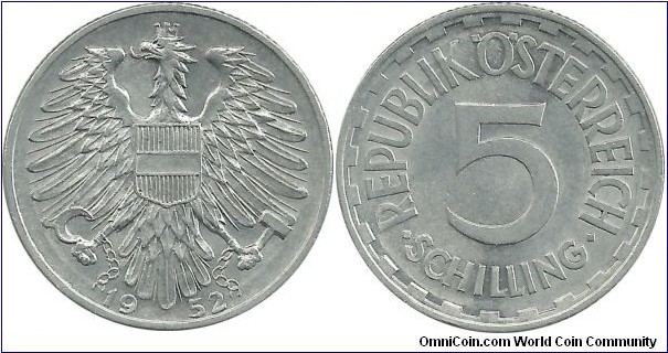 Austria 5 Schilling 1952