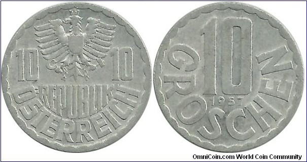 Austria 10 Groschen 1957