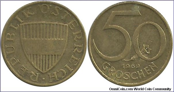 Austria 50 Groschen 1969