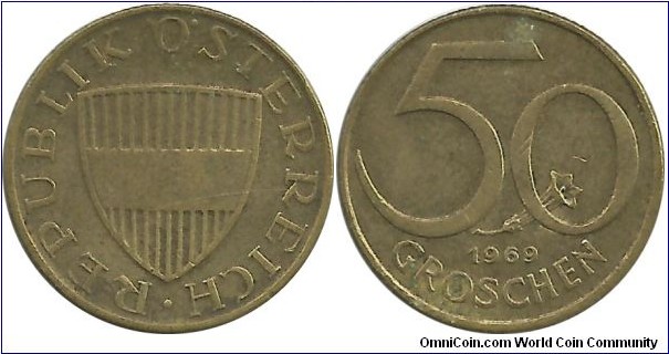 Austria 50 Groschen 1969