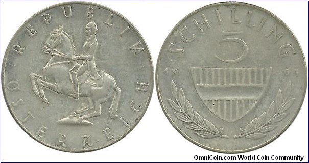 Austria 5 Schilling 1964