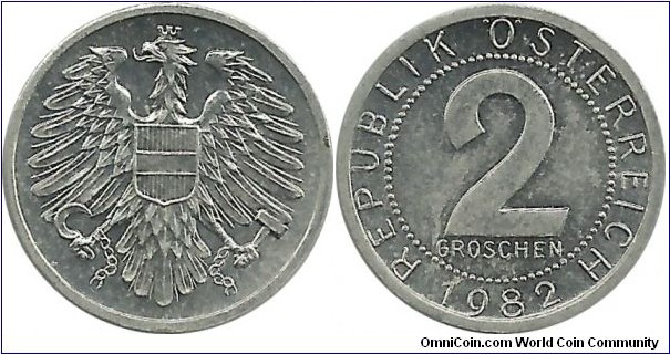 Austria 2 Groschen 1982